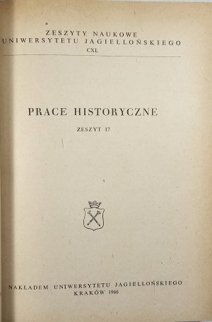 Prace historyczne - zeszyty 8, 17, 30. Kraków 1961-1970 Nakł. Univ. of Jagiellonian University.