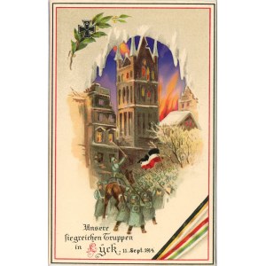 Ełk - Katedra św. Wojciecha w płominiach, 1914.
