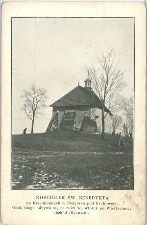 Krakow - Podgórze - St. Benedict's Church in Krzemionki, ca. 1910.