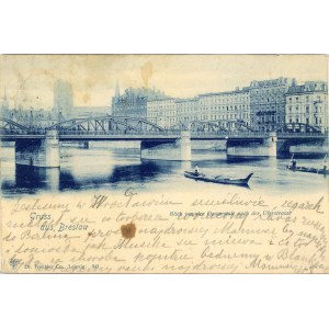 Wrocław - Widok na most, ok. 1900.