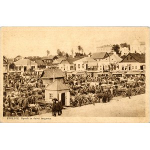 Stołpice - Rynek w dzień handlowy, ok. 1910.