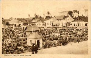 Stolpice - Market square on a shopping day, ca. 1910.