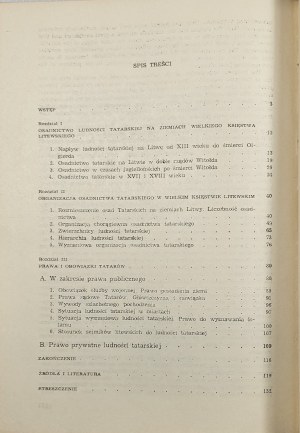 Sobczak Jacek - Legal position of the Tatar population in the Grand Duchy of Lithuania. Warsaw-Poznan 1984 PWN.
