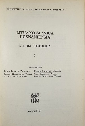 Lituano-Slavica Posnaniensia. Studia historica. Poznań 1985 Wyd. UAM.