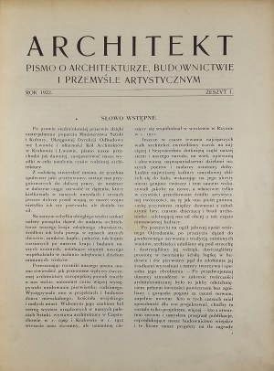 Architect. A journal of architecture, construction and the art industry. 1922-1923.