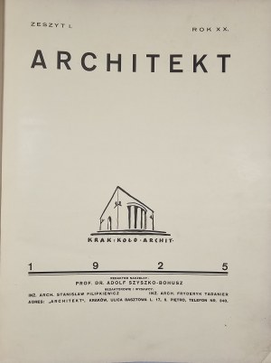 Architect. R. XX-1925, R. XXI-1926, R.XXII-1929.