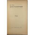 Tołstoj Lew - Sonata Kreuzerowska. Tłumaczył Z. Pomian. Lwów 1899 Nakładem tłumacza.