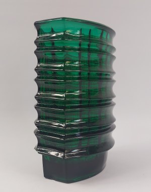 proj Jan Sylwester Drost (1934-2024), Optical vase in green, HSG Ząbkowice