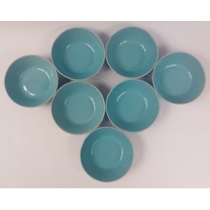 Zestaw 7 miseczek, Porcelit Pruszków, odcień błękitny