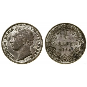 Niemcy, 1/2 guldena, 1864, Stuttgart