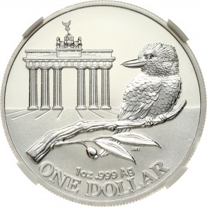 Australia 1 dollaro 2020 Kookaburra - Porta di Brandeburgo NGC MS 69
