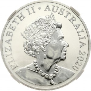 Australia 1 dollaro 2020 Kookaburra - Porta di Brandeburgo NGC MS 69