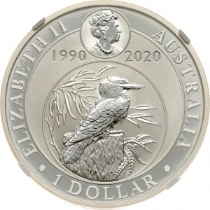Australia 1 Dollaro 2020 P Kookaburra - 30° Anniversario F15 Privy NGC MS 69