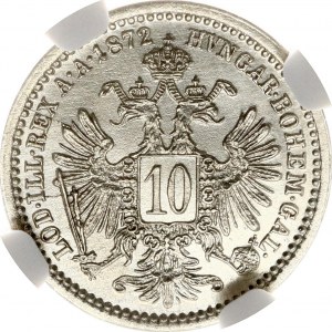 Austria 10 Kreuzer 1872 NGC UNC DETAILS