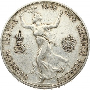 Austria 5 Corona 1908 Reign