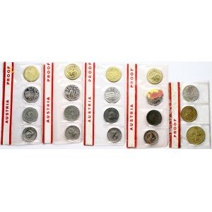 Austria 2 - 50 Groschen 1970-1977 Set Lot of 19 Coins