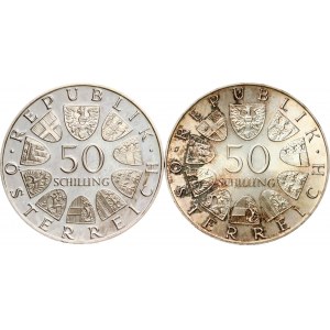 Austria 50 Schilling 1970 & 1973 Lot of 2 coins