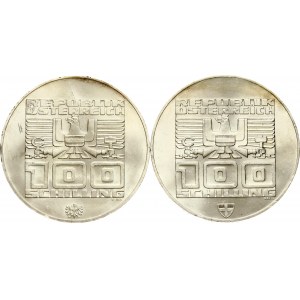 Austria 100 Schilling ND (1975) Winter Olympics Lot of 2 coins