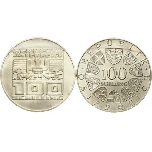 Austria 100 Schilling 1977 Lot of 2 coins