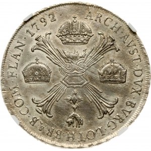 Austrian Netherlands Taler 1792 M NGC AU DETAILS