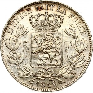 Belgio 5 franchi 1849