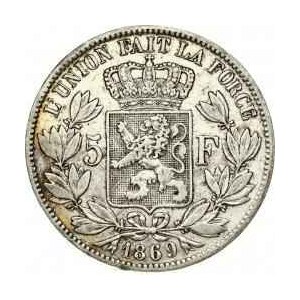 Belgio 5 franchi 1869