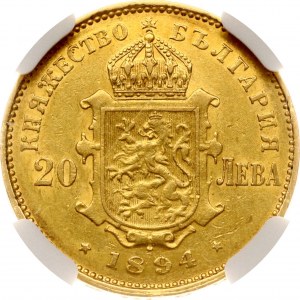 Bulgaria 20 Leva 1894 КБ NGC AU 55
