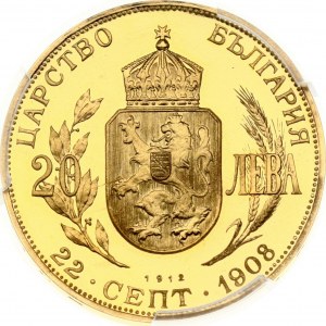 Bulgaria 20 Leva 1912 Independence Restrike PCGS PR 67 DCAM