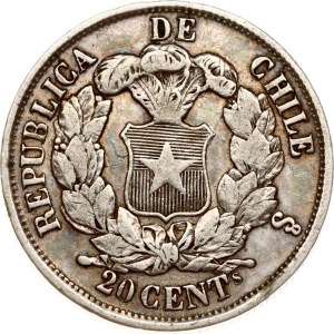 Chile 20 Centavos 1866 So