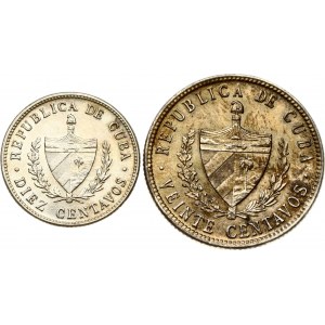 Cuba 10 Centavos 1948 & 20 Centavos 1949 Lot of 2 coins
