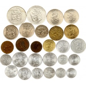 Cecoslovacchia 1 Haler - 10 Korun 1946-1974 Lotto di 27 monete