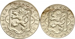 Tchécoslovaquie 10 & 25 Korun 1954 Insurrection slovaque Lot de 2 pièces