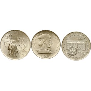 Czechoslovakia 10 & 50 Korun 1965-1973 Lot of 3 coins