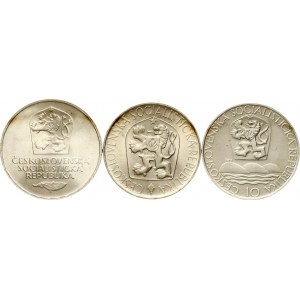 Czechoslovakia 10 & 50 Korun 1965-1973 Lot of 3 coins
