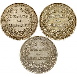 Denmark 2 Kroner 1888 Anniversary of Reign Lot of 3 coins
