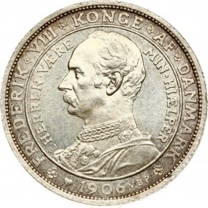 Denmark 2 Kroner 1906 VBP;GJ Death of Christian IX