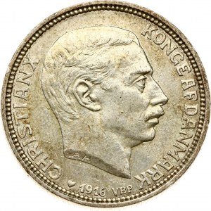 Denmark 2 Kroner 1916 VBP; AH