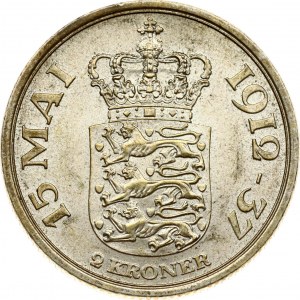 Denmark 2 Kroner 1937 NS Silver Jubilee of Reign
