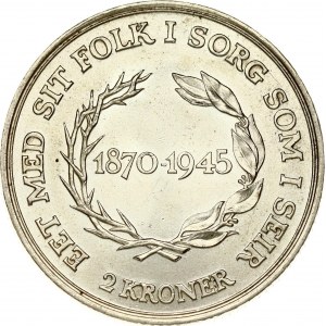 Denmark 2 Kroner 1945 NS King's Birthday