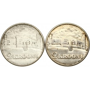 Estonia 2 Krooni 1930 Toompea Fortress Lot of 2 coins