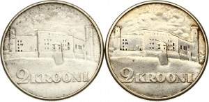 Estonia 2 Krooni 1930 Toompea Fortress Lot of 2 coins