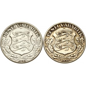 Estonia 2 Krooni 1930 Toompea Fortress Lot of 2 coins