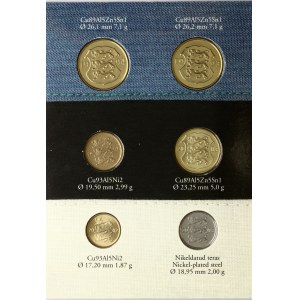 Estonia 10 Senti - 5 Krooni 1992-2003 Set di monete estoni in circolazione Lotto di 6 monete