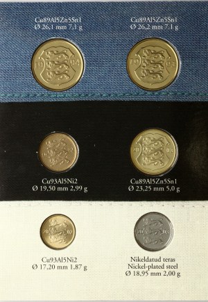 Estonia 10 Senti - 5 Krooni 1992-2003 Estonian circulation coins Set Lot of 6 coins