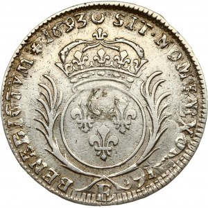 Francia 1/2 Ecu 1693 E Sovrastampato