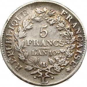 Francia 5 Franchi LAN 10 (1801-02) L