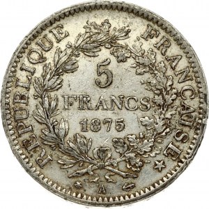 Francia 5 Franchi 1875A