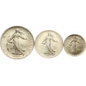 Francia 50 centesimi - 2 franchi 1914-1917 Lotto di 3 monete