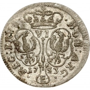 Germania Prussia 6 Groscher 1753 E
