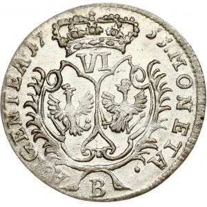 Germany Prussia 6 Kreuzer 1755 B